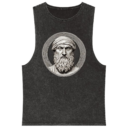 Pythagoras Greek Mathematician Artwork Mineral Wash Tank Tops