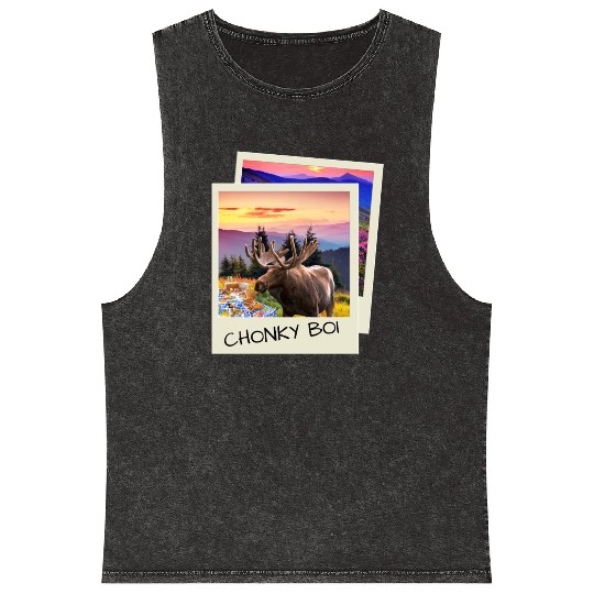CHONKY BOI MOOSE Mineral Wash Tank Tops