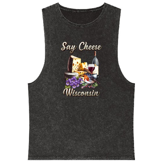 Say Cheese, Wisconsin Mineral Wash Tank Tops