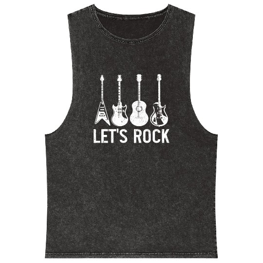 Guitar Player Gift Vintage Guitarist Mineral Wash Tank Tops