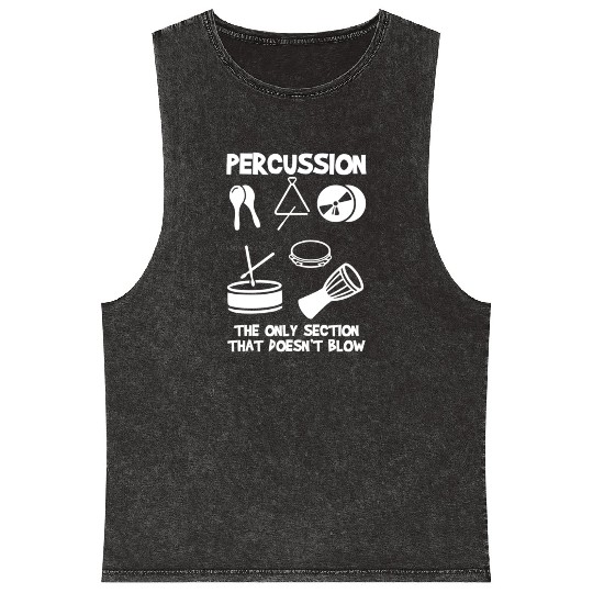Drummer Marching Band Orchestra Percussion Mineral Wash Tank Tops