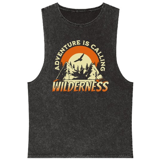 ADVENTURE IS CALLING Mineral Wash Tank Tops