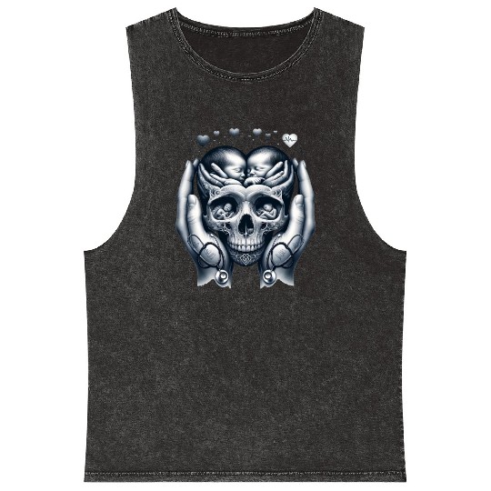 Embrace of Life Skull Mineral Wash Tank Tops NICU Mom Strength and