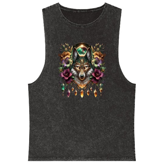 Celestial Canine Enchantment Mineral Wash Tank Tops