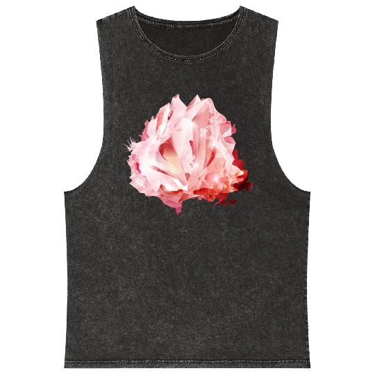 bright pink rose quartz crystal motif Mineral Wash Tank Tops