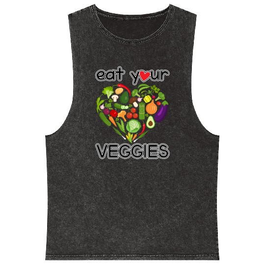 eat your veggies Mineral Wash Tank Tops