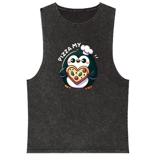 Pizza My Heart - Cheesy Love Mineral Wash Tank Tops