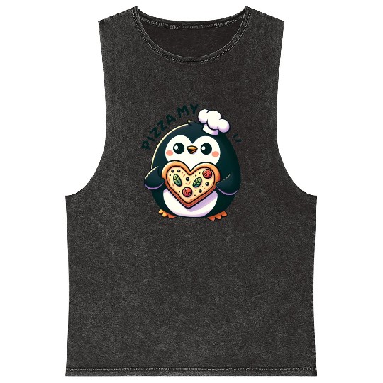 Pizza My Heart - Cheesy Love Mineral Wash Tank Tops