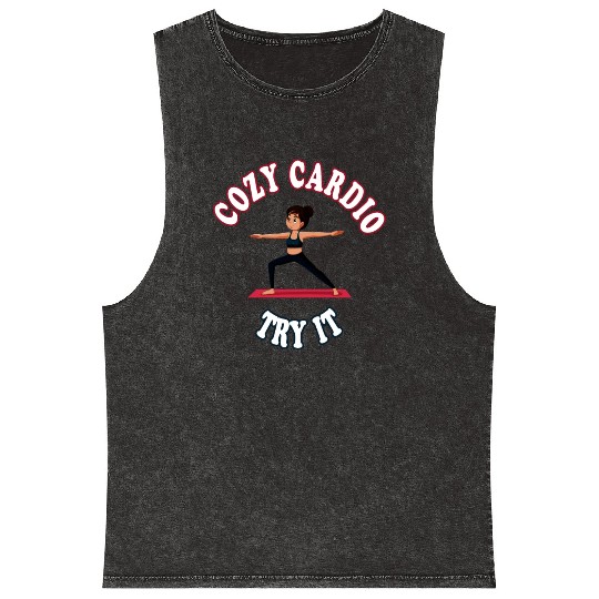Cozy Cardio Try It Fitness & Gym lovers Gift Mineral Wash Tank Tops