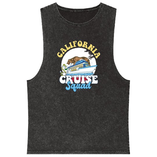 California Cruise Squad Family Vacation Trip Mineral Wash Tank Tops