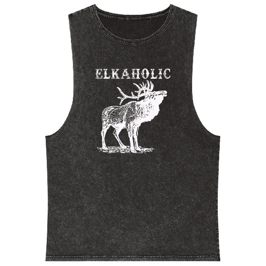 Elk Hunting Elkaholic Hunters Mineral Wash Tank Tops