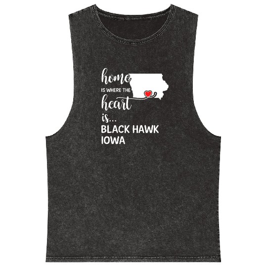 Black Hawk County Iowa Is Where My Heart Is Gift Mineral Wash Tank Tops