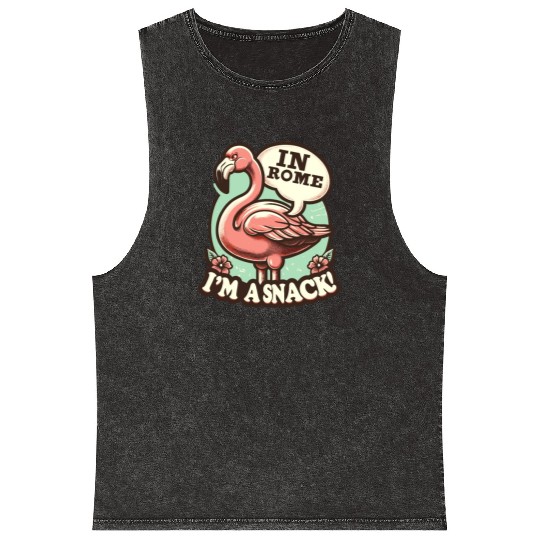 Flamingo Roman History Roman Empire Cuisine Mineral Wash Tank Tops