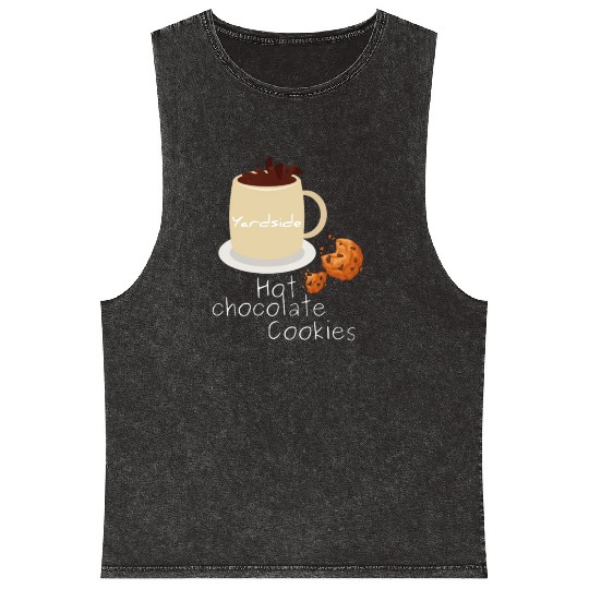 Drink Hot chocolate cookies Yardside font logo Mineral Wash Tank Tops
