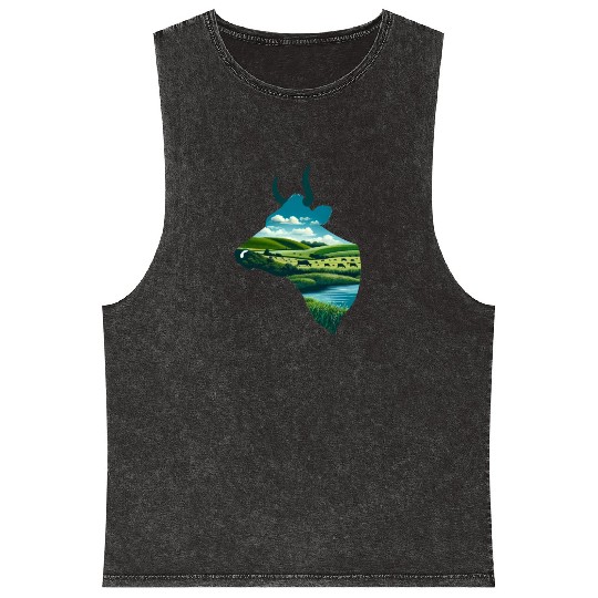 Nature in Cow Pattern Mineral Wash Tank Tops