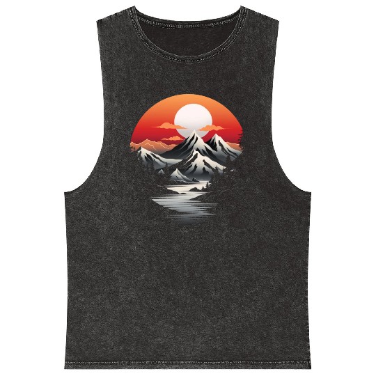 Mountain Glow Apparel: Sunrise Serenity Edition Mineral Wash Tank Tops