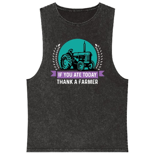 Thank a Farmer Thankful Person Gift Mineral Wash Tank Tops