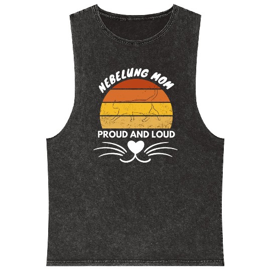 Nebelung Mom, Proud and Loud .. cat mom Mineral Wash Tank Tops