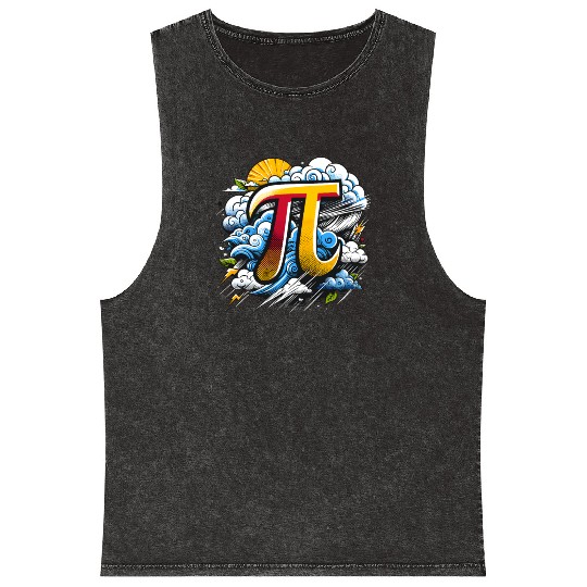 Funny Pi Day 2024 3,14 Pi Number Symbol Math Mineral Wash Tank Tops