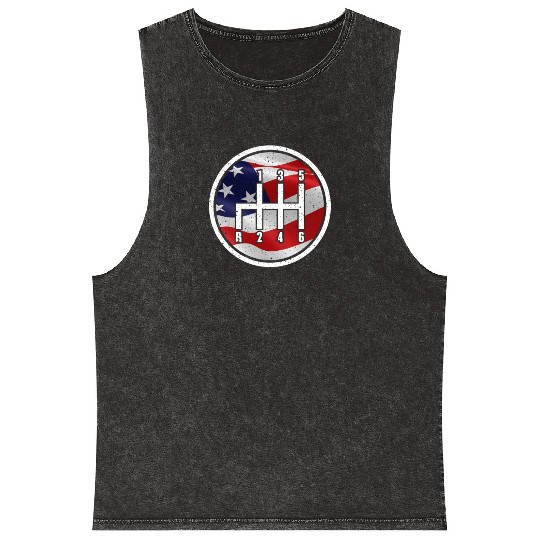 American Flag Muscle Car 6 Gears Knob Car Mechanic Mineral Wash Tank Tops