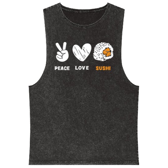 Japan Delicious Maki Chopsticks Mineral Wash Tank Tops