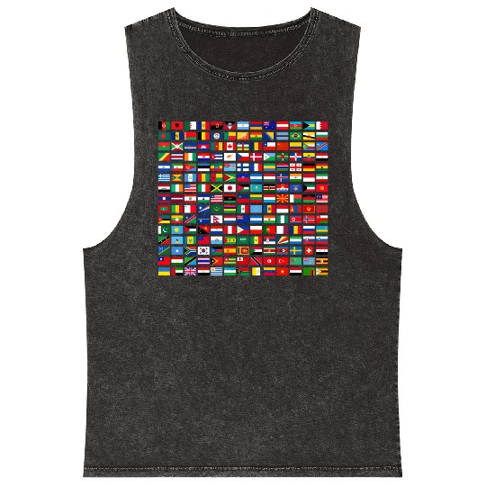 Flags Of The Countries Of The World Mineral Wash Tank Tops