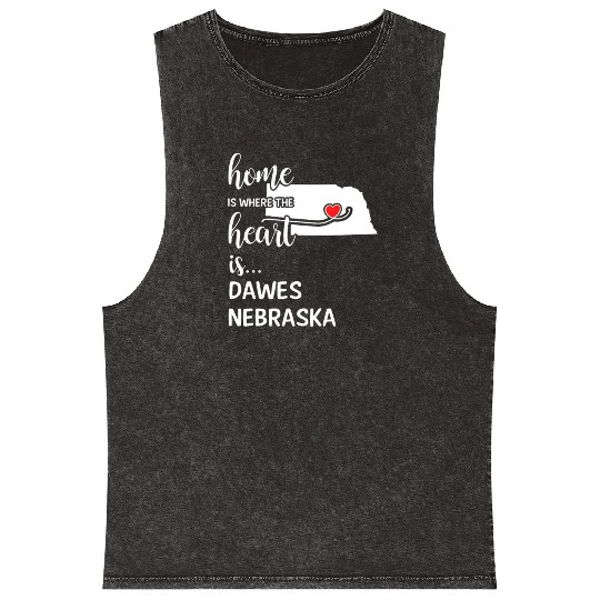 Dawes County Nebraska Is Where My Heart Is Gift Mineral Wash Tank Tops