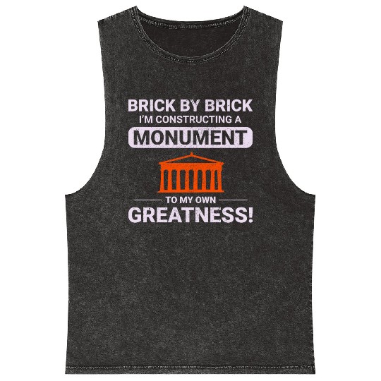 Monumental Brick Mastery: Humorous Bricklayer Mineral Wash Tank Tops