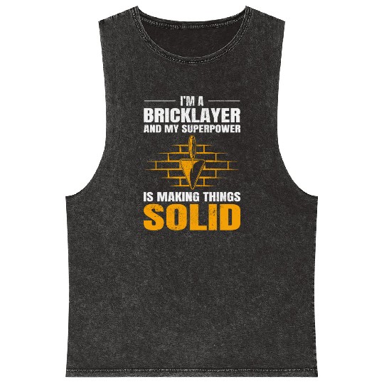 Bricklayer Bricklaying Brick Mason Wall Builder Mineral Wash Tank Tops