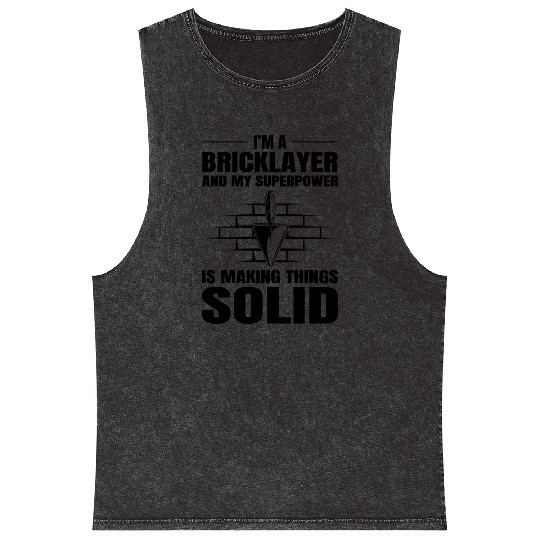 Bricklayer Bricklaying Brick Mason Wall Builder Mineral Wash Tank Tops