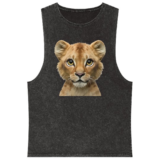 cute lion king animals design Mineral Wash Tank Tops