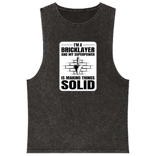 Bricklayer Bricklaying Brick Mason Wall Builder Mineral Wash Tank Tops