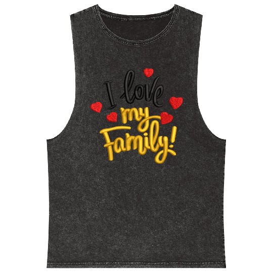 I love my family Mineral Wash Tank Tops