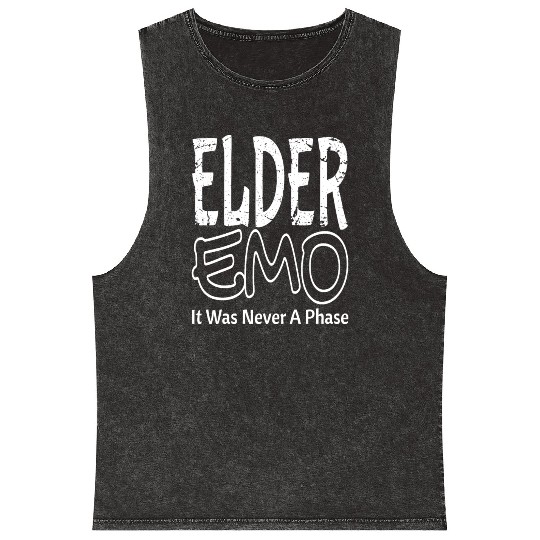 Elder EMO Never A Phase Gothic Mineral Wash Tank Tops
