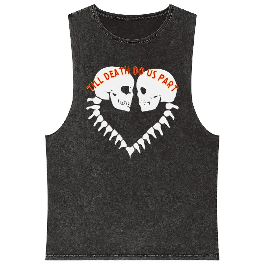 Skulls Till Death Do Us Part Heart © Mineral Wash Tank Tops