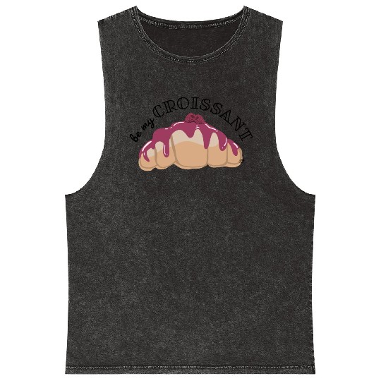 Be My Croissant Doodle Mineral Wash Tank Tops
