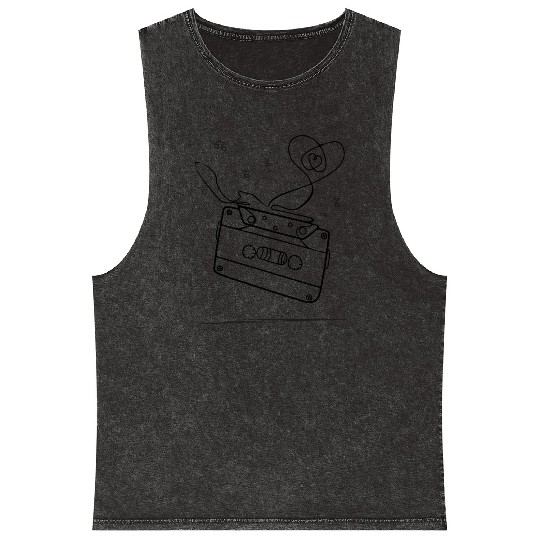 old cassette tape with love Mineral Wash Tank Tops
