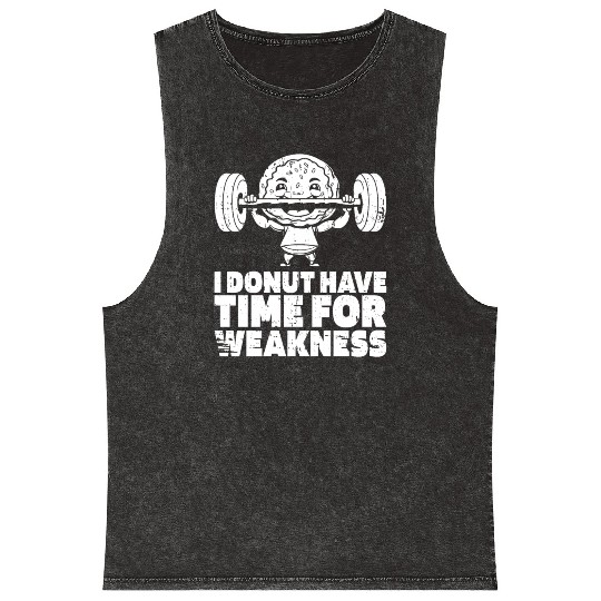 Fitness Donut Funny Donut Gym Mineral Wash Tank Tops