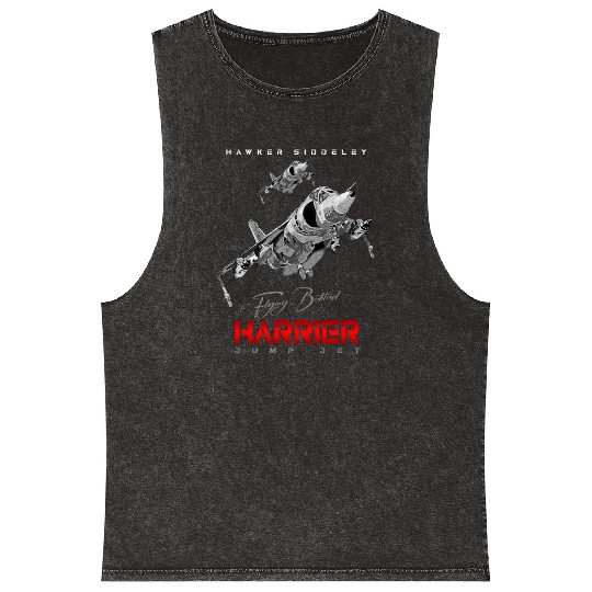Harrier Jump Jet Military Fighter Flugzeug Mineral Wash Tank Tops