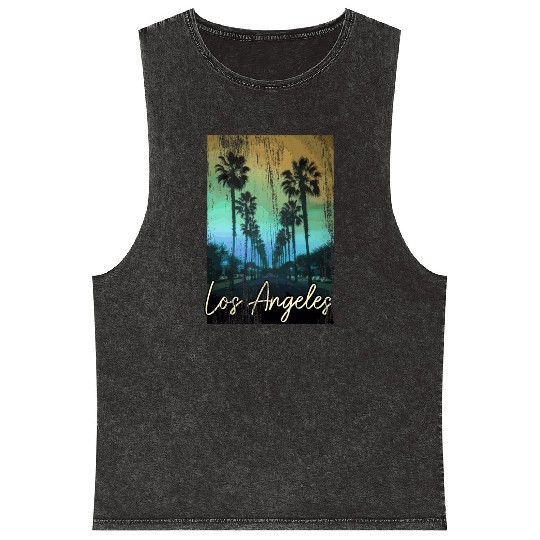Los Angeles California LA Gift Mineral Wash Tank Tops
