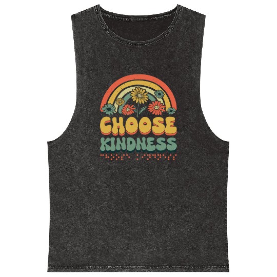 Choose Kindness Braille Alphabet Braille Language Mineral Wash Tank Tops