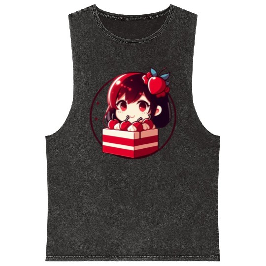 Red Velvet Cake Mineral Wash Tank Tops