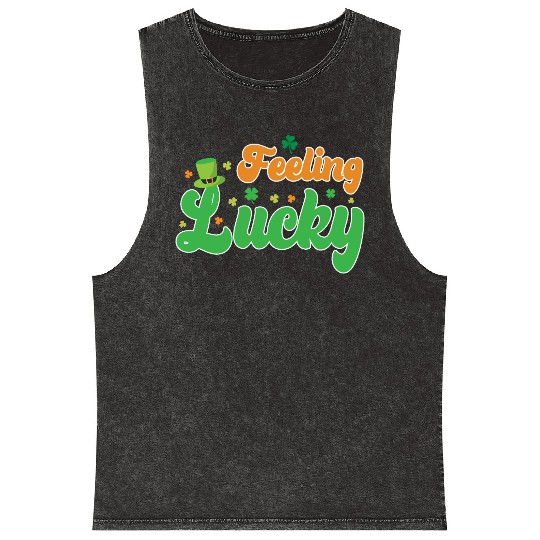 Feeling Lucky St. Patrick's Day Mineral Wash Tank Tops