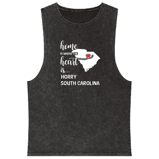 Horry County South Carolina Is Where My Heart Is Mineral Wash Tank Tops