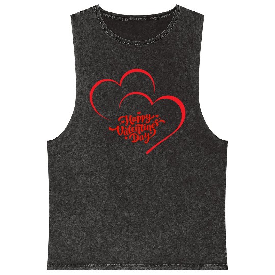 Happy Valentine's Day" Mineral Wash Tank Tops