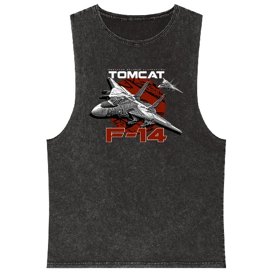 F-14 Tomcat Fighterjet Mineral Wash Tank Tops