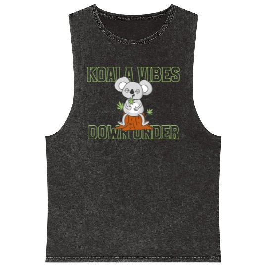 KOALA VIBES DOWN UNDER AUSTRALIA Mineral Wash Tank Tops