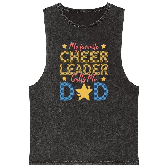 Cheerleader Dad Mineral Wash Tank Tops