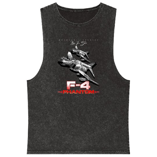 F-4 Phantom Us Air Force Fighter jet Mineral Wash Tank Tops