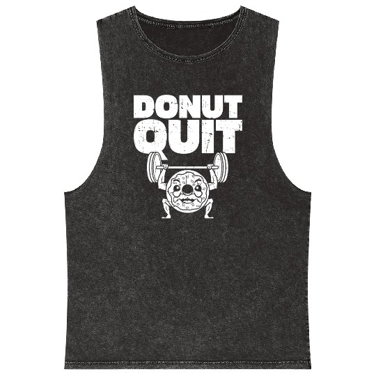 Fitness Donut Funny Donut Gym Mineral Wash Tank Tops